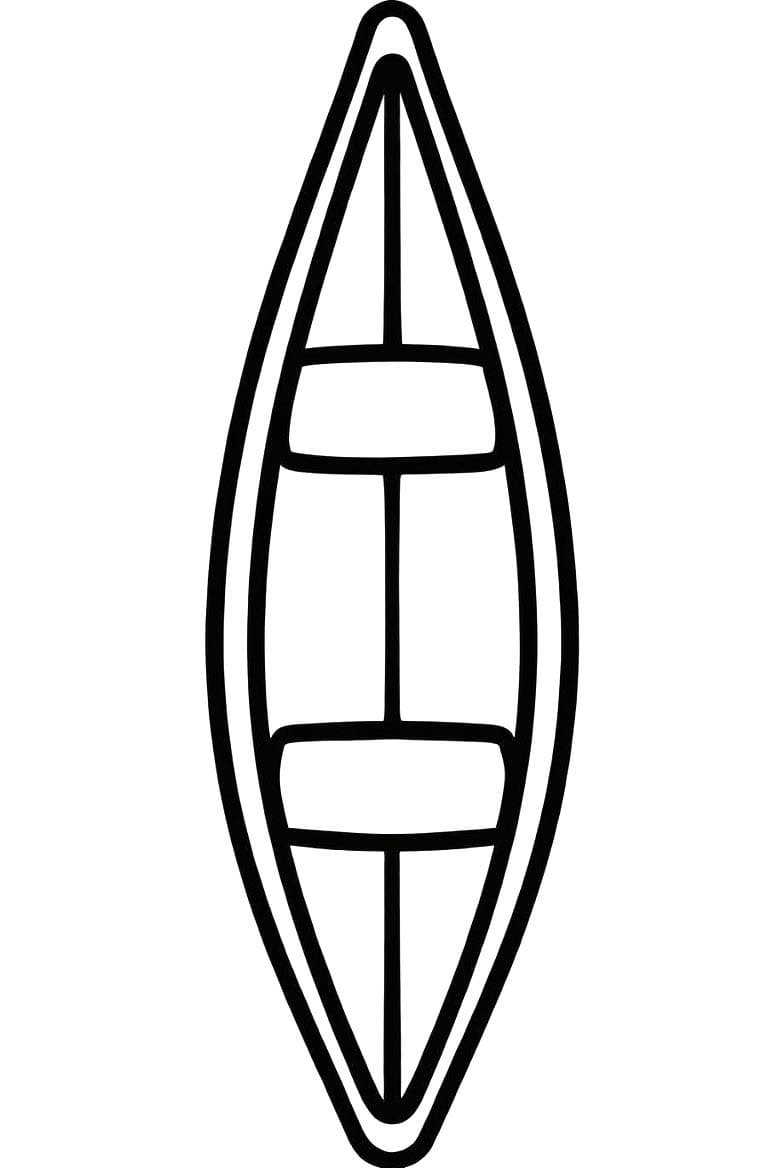 Kánoe prostý tisknutelné omalovánka