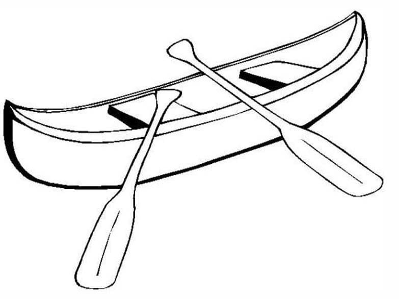 Kánoe zdarma prostý tisknutelné omalovánka