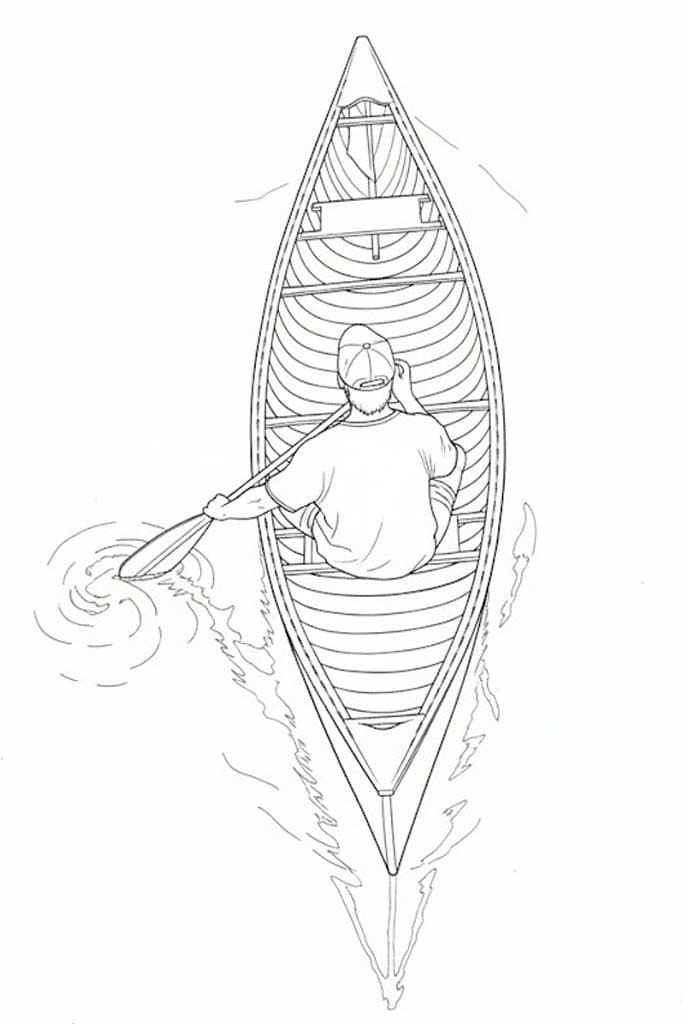 Kánoe zdarma tisknutelné pro děti omalovánka