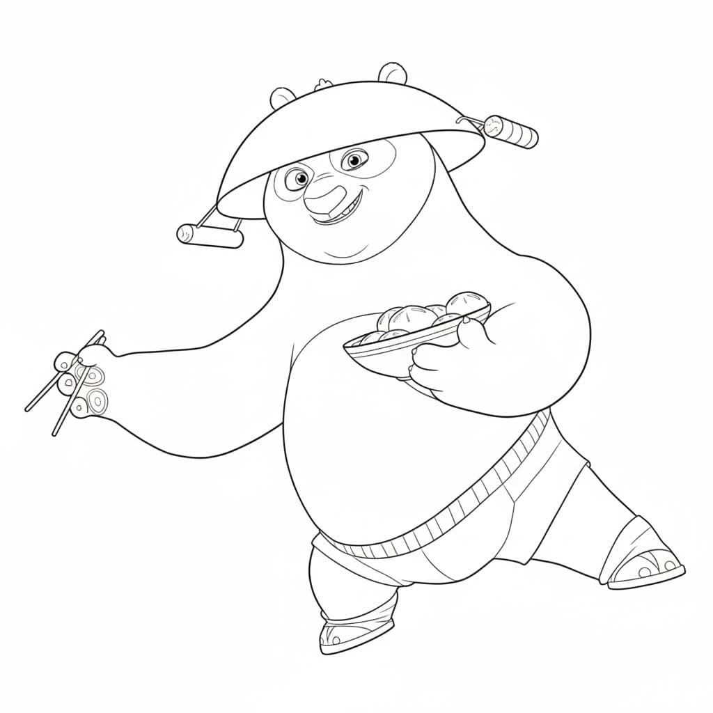 Kung Fu Panda k vytisknutí zdarma omalovánka