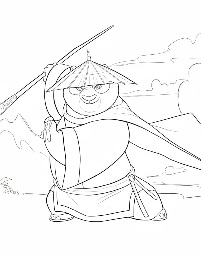 Kung Fu Panda zdarma pro děti omalovánka