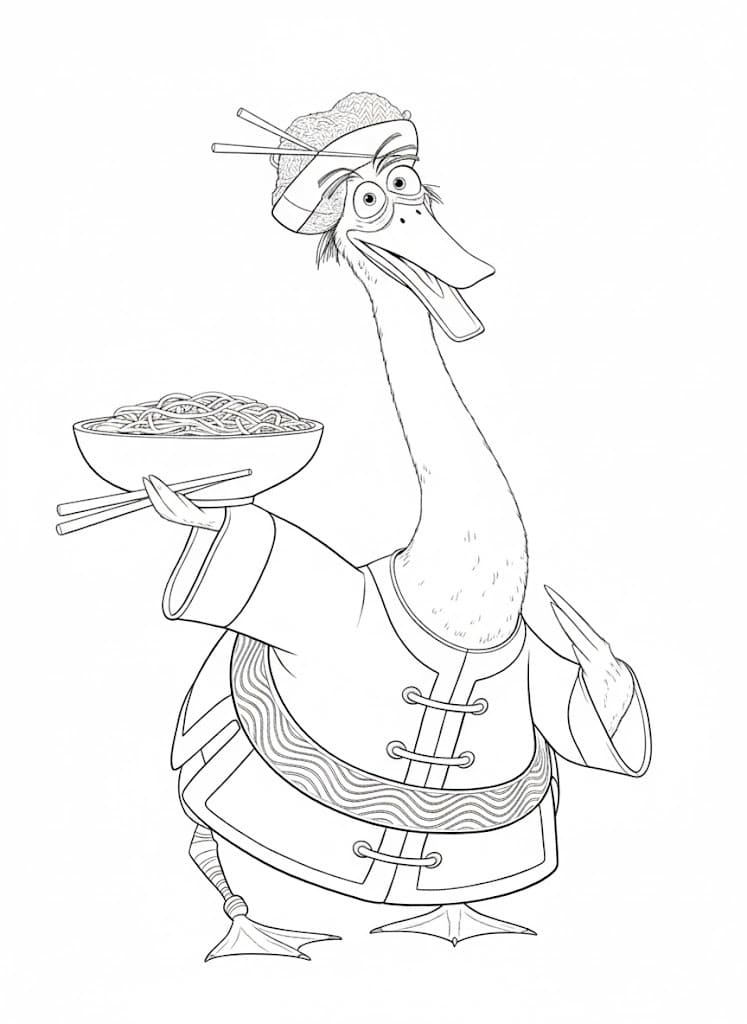 Kung Fu Panda zdarma tisknutelné pro děti omalovánka