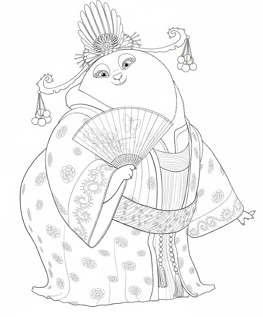 Kung Fu Panda zdarma omalovánka