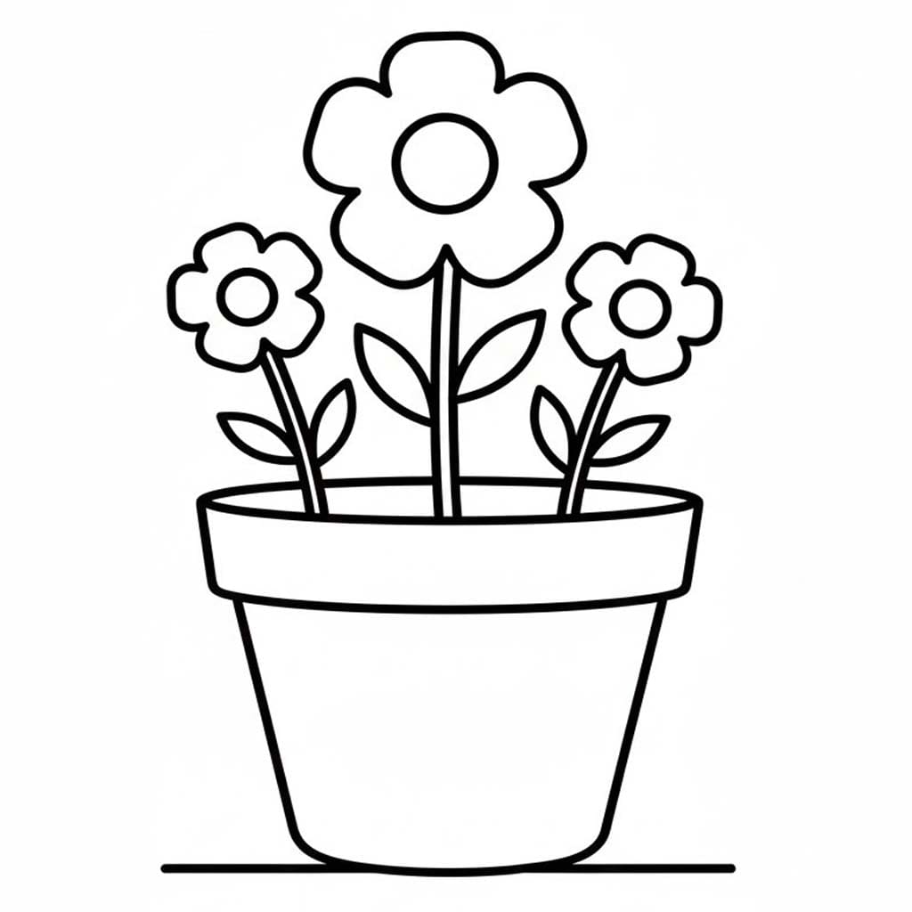 Květináč k vytisknutí zdarma omalovánka