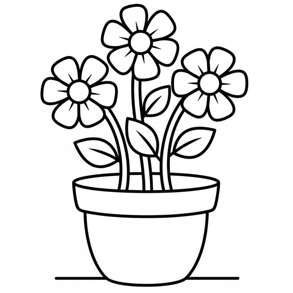 Květináč k vytisknutí omalovánka