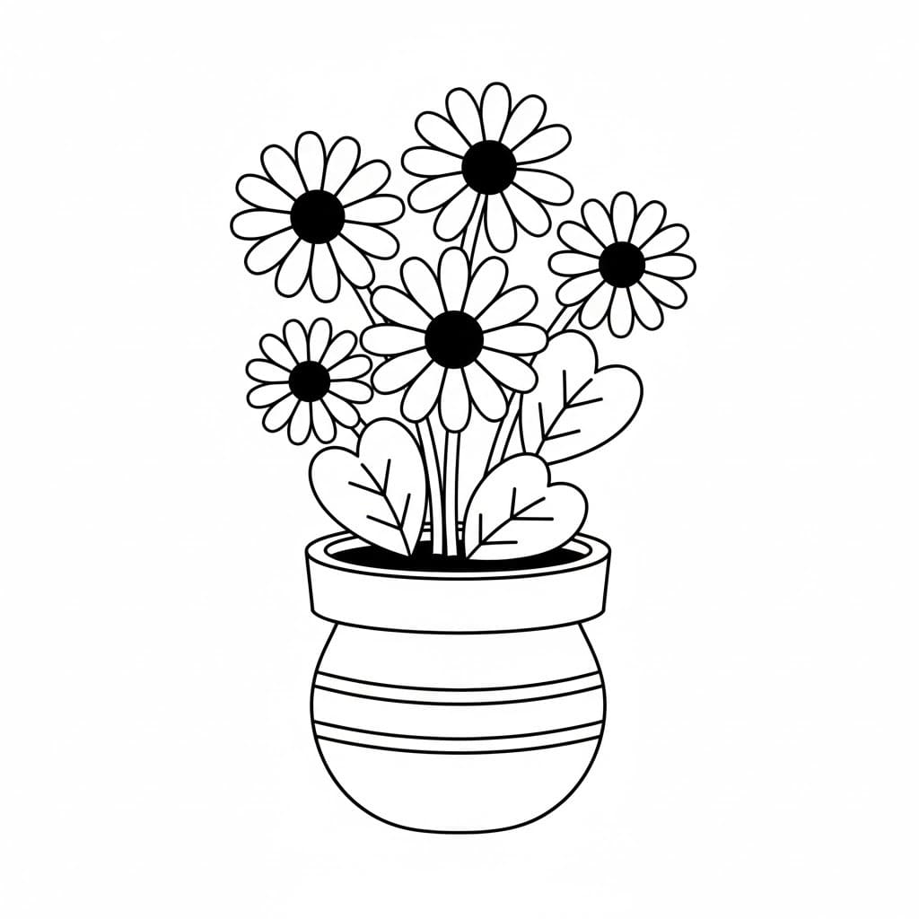 Květináč pro děti omalovánka