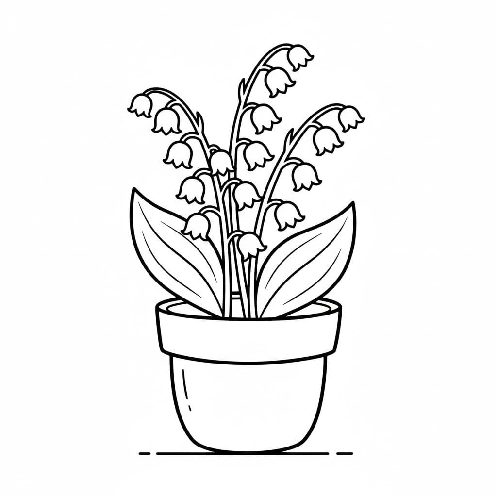 Květináč prostý tisknutelné omalovánka