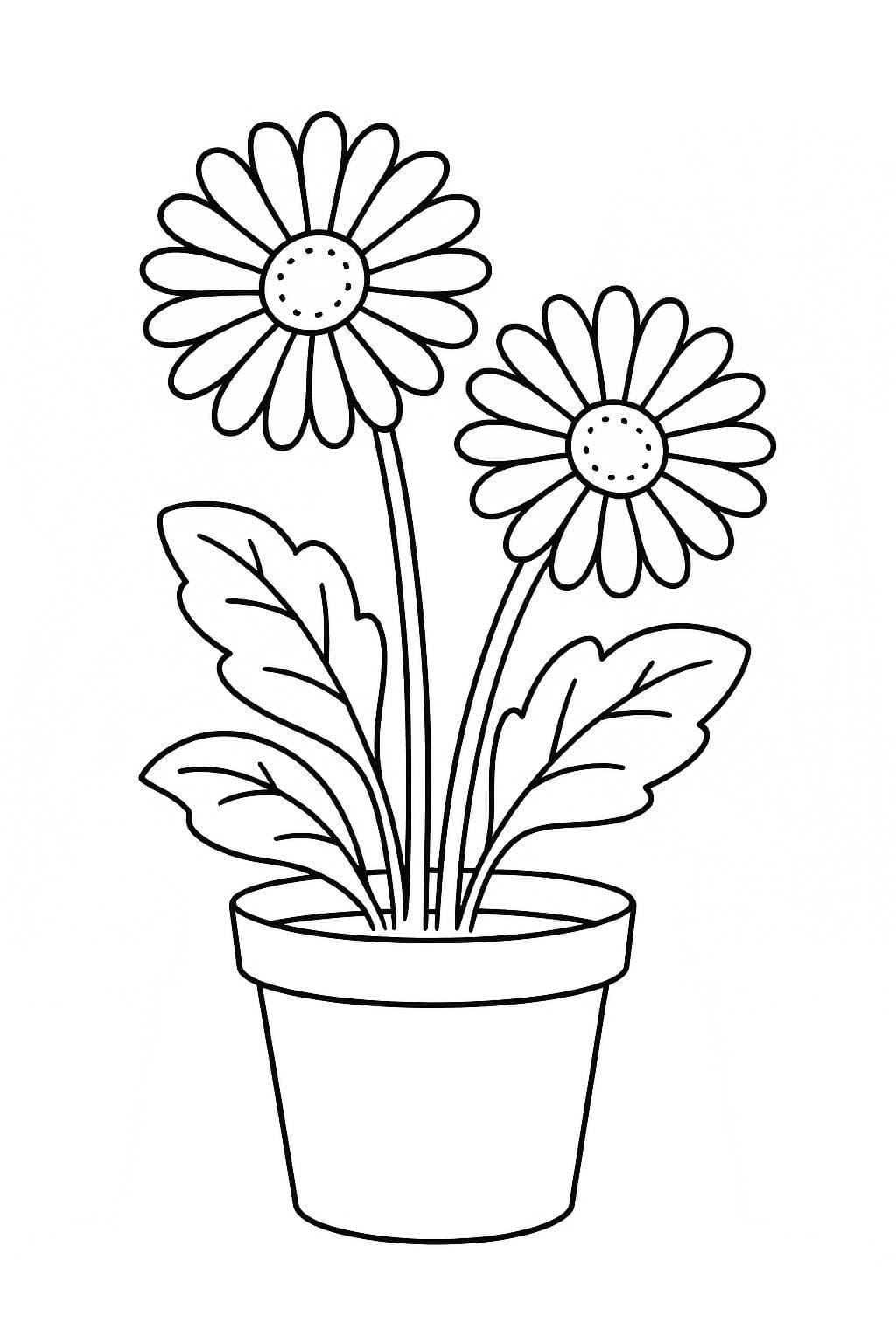 Květináč snadný tisknutelné omalovánka