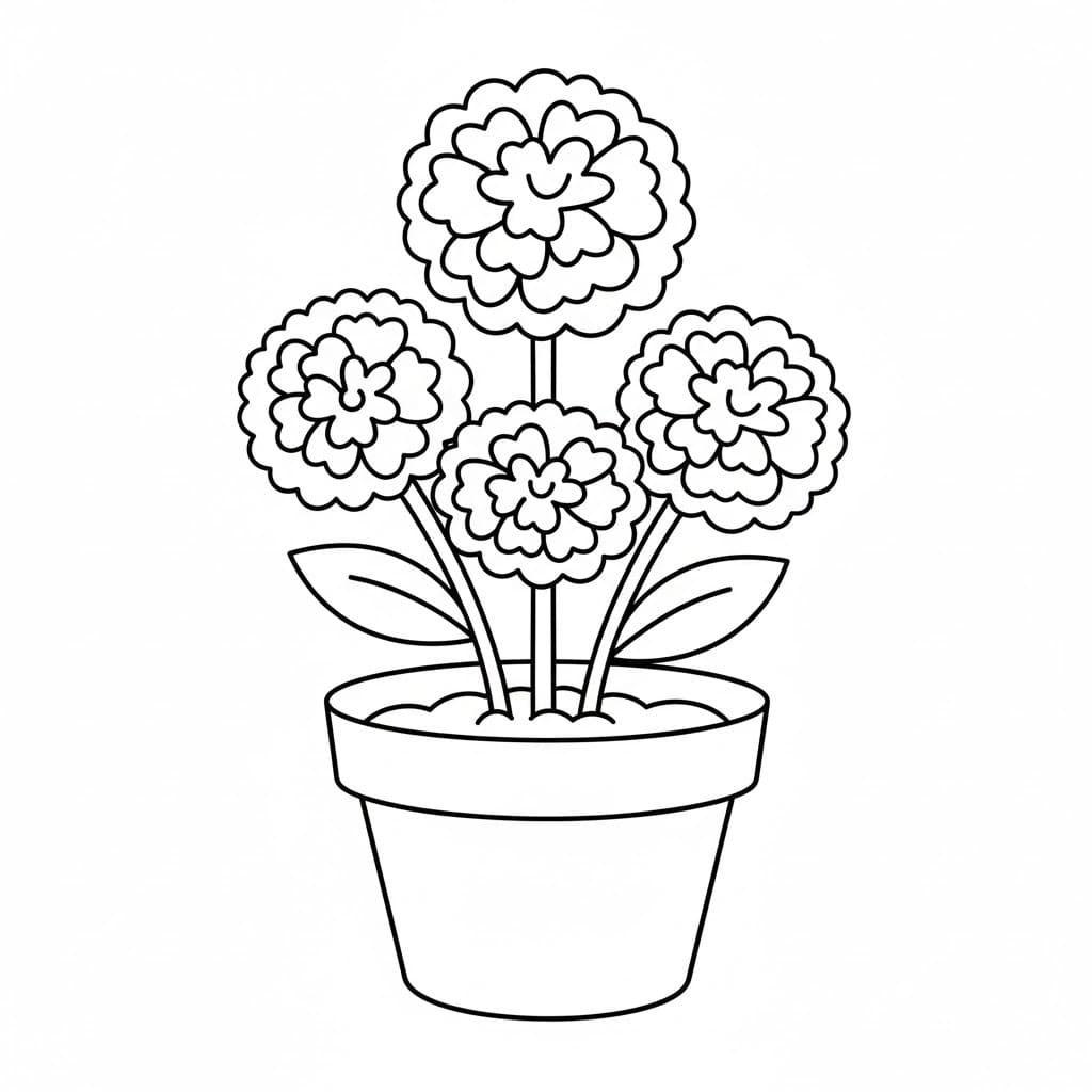 Květináč tisknutelné pro děti omalovánka