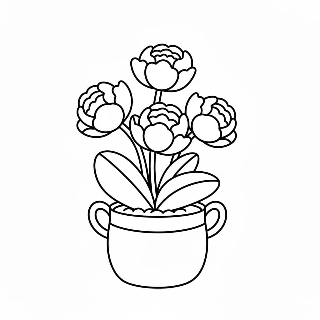 Květináč základní tisknutelné omalovánka