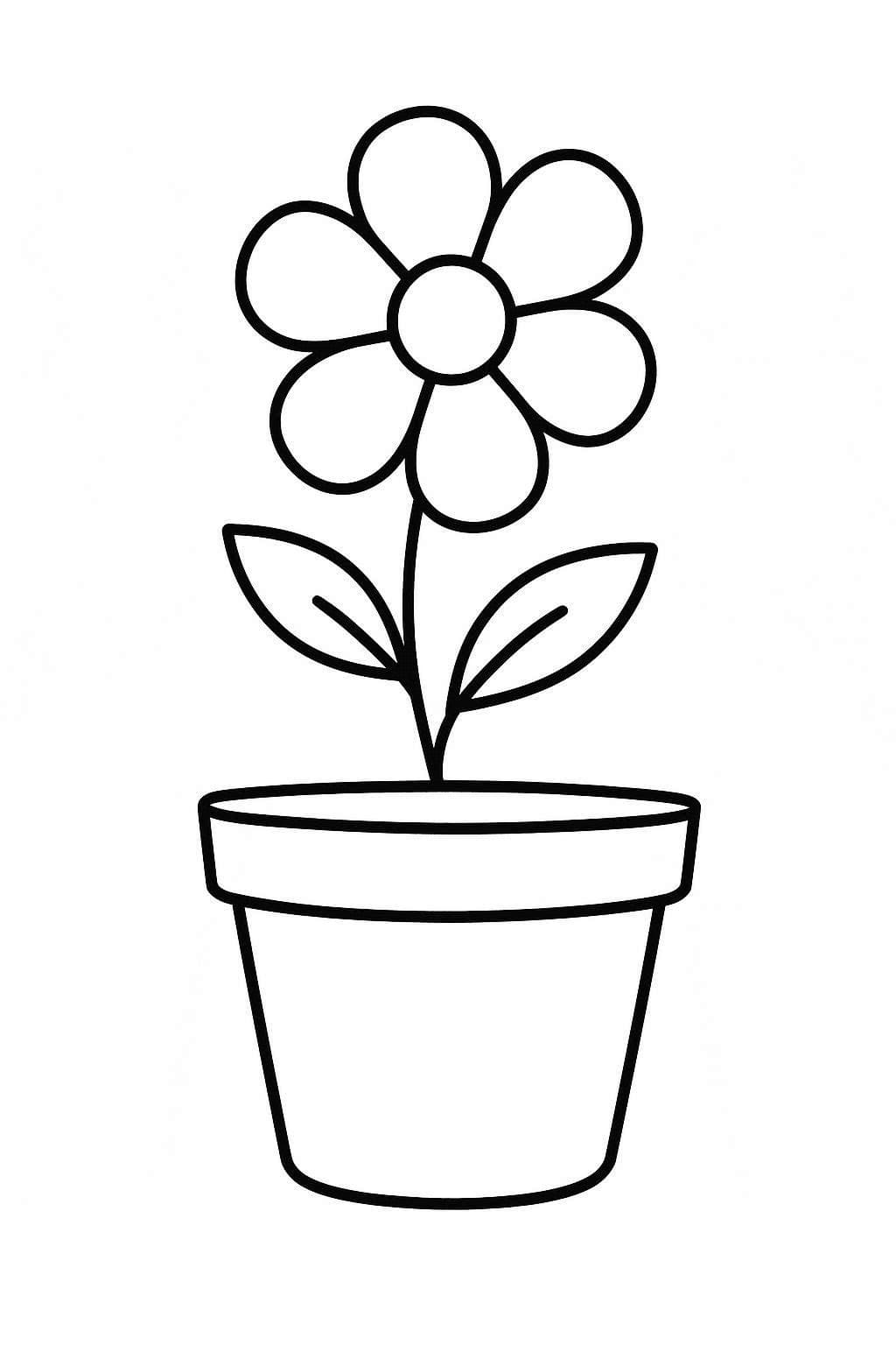 Květináč zdarma prostý omalovánka