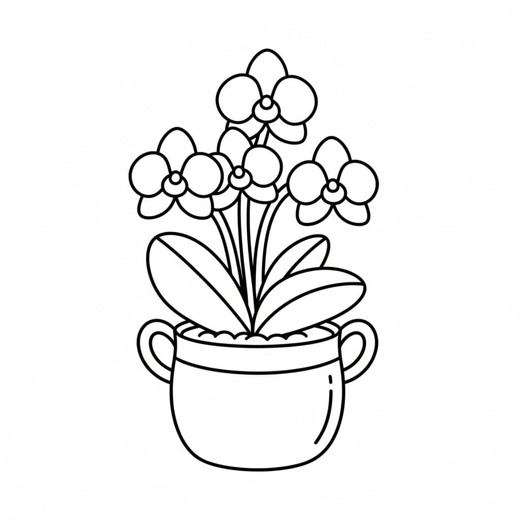 Květináč zdarma základní tisknutelné omalovánka