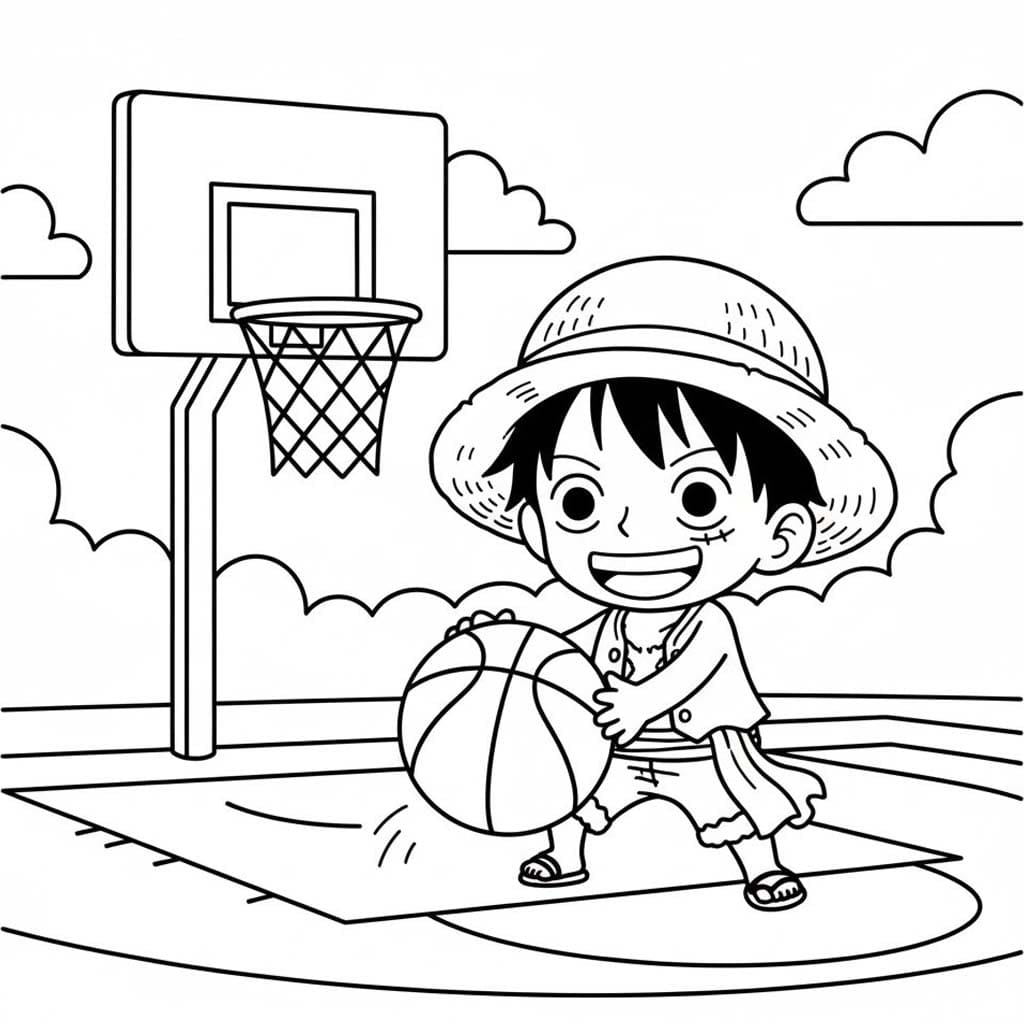 Luffy snadný tisknutelné omalovánka