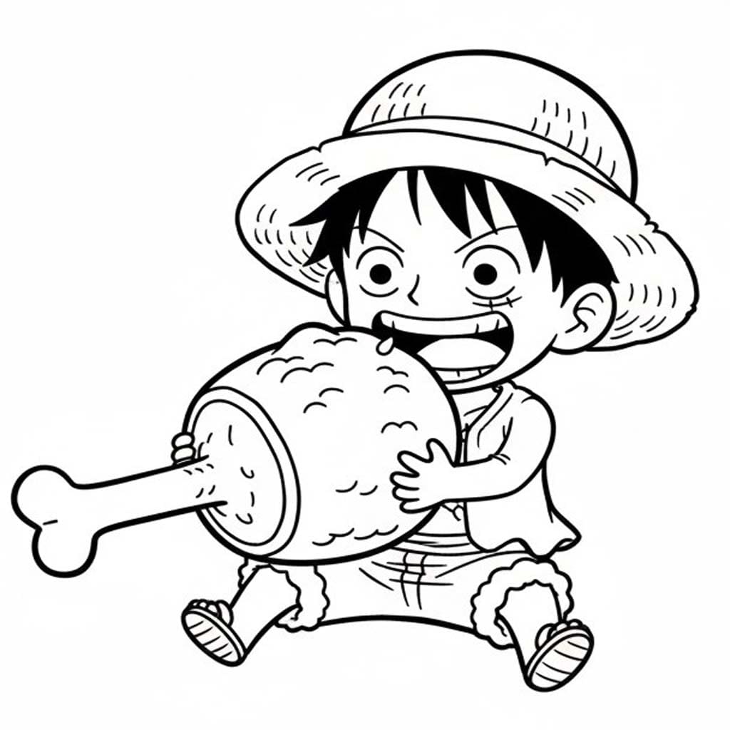 Luffy základní tisknutelné omalovánka