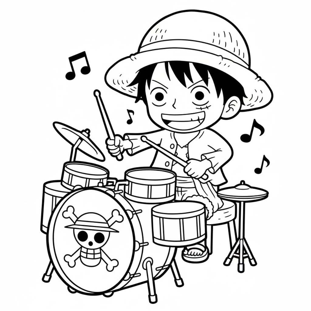 Luffy zdarma prostý tisknutelné omalovánka