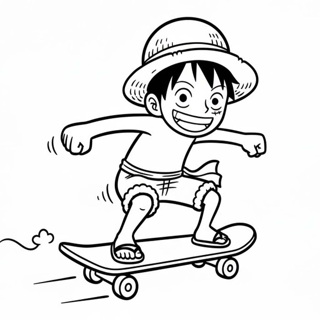 Luffy zdarma snadný tisknutelné omalovánka