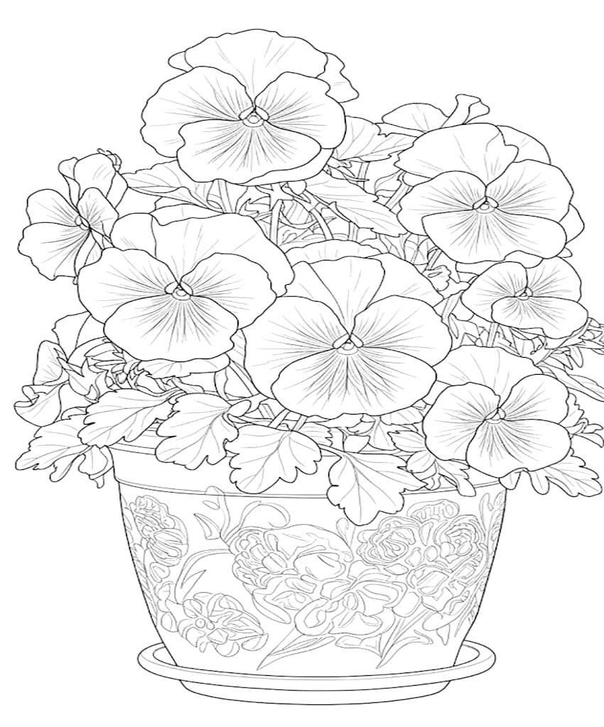 Maceška k vytisknutí zdarma omalovánka