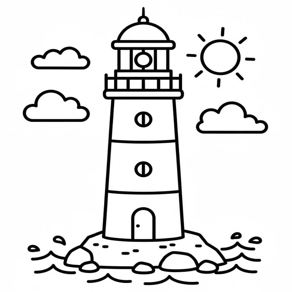 Maják tisknutelné pro děti omalovánka