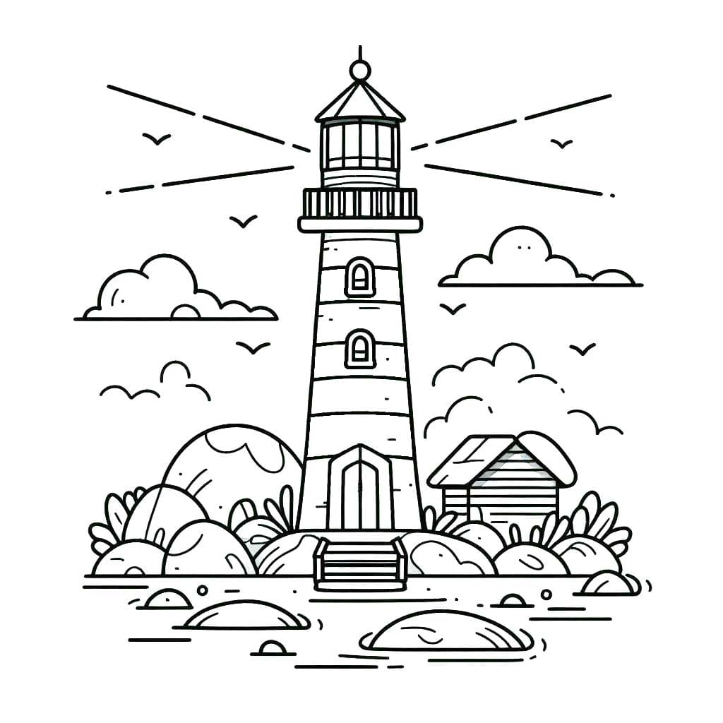 Maják základní tisknutelné omalovánka