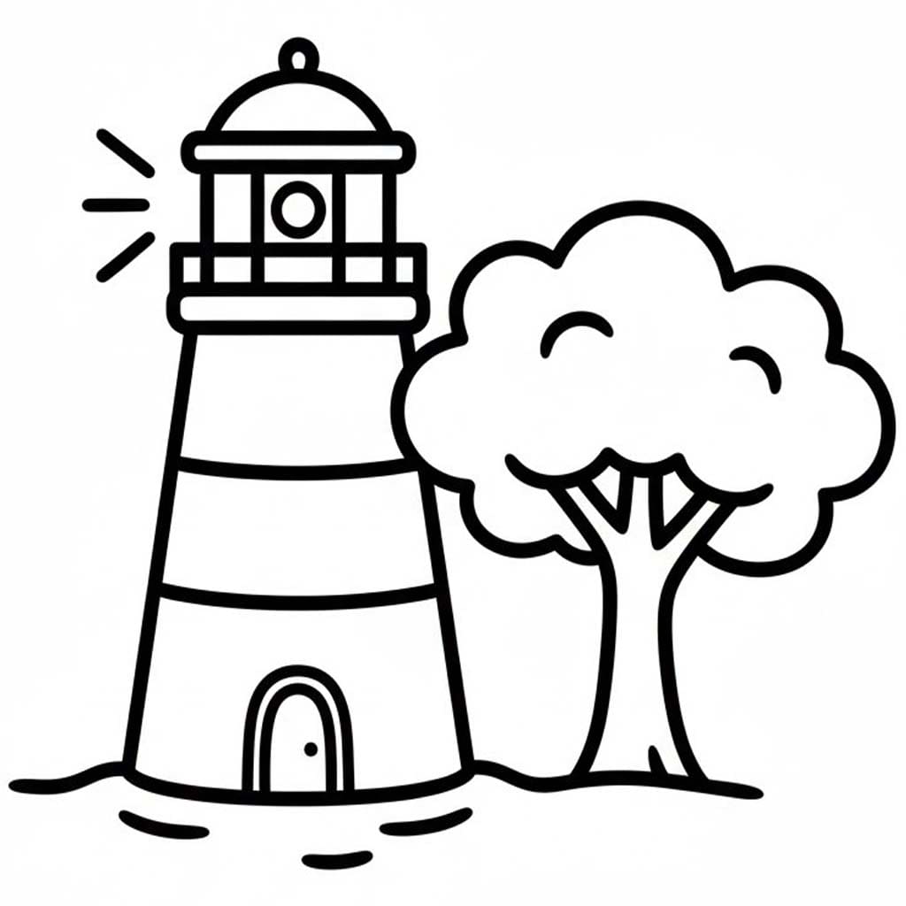 Maják zdarma prostý tisknutelné omalovánka