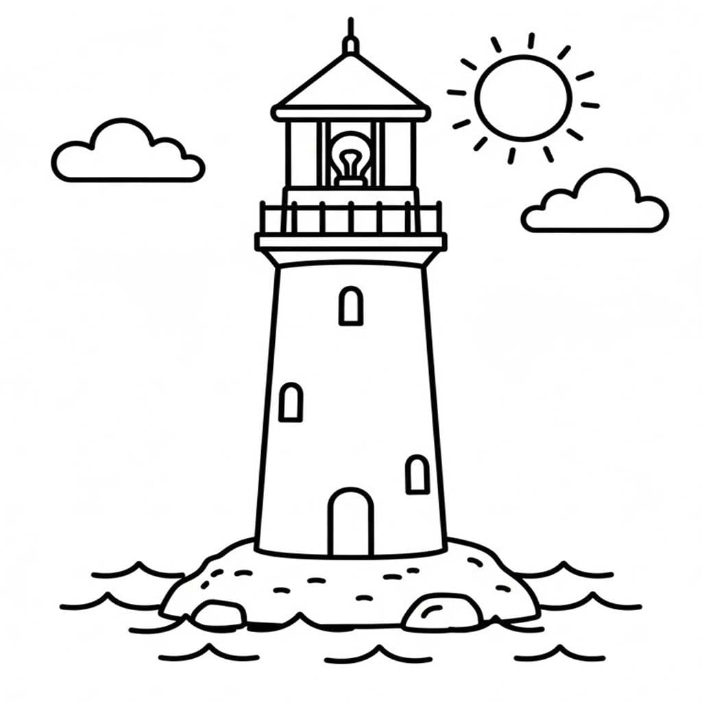 Maják zdarma prostý omalovánka