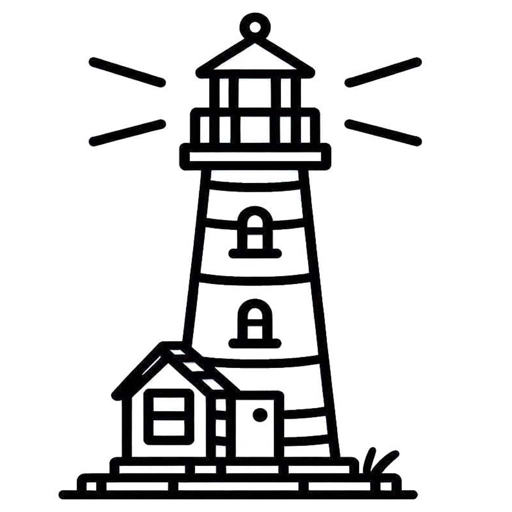 Maják zdarma snadný tisknutelné omalovánka