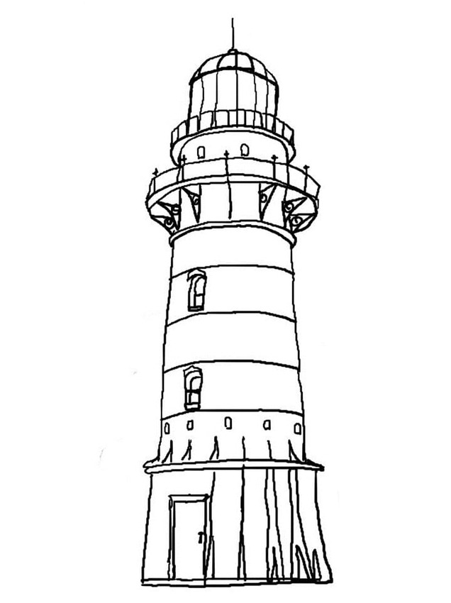 Maják zdarma snadný omalovánka