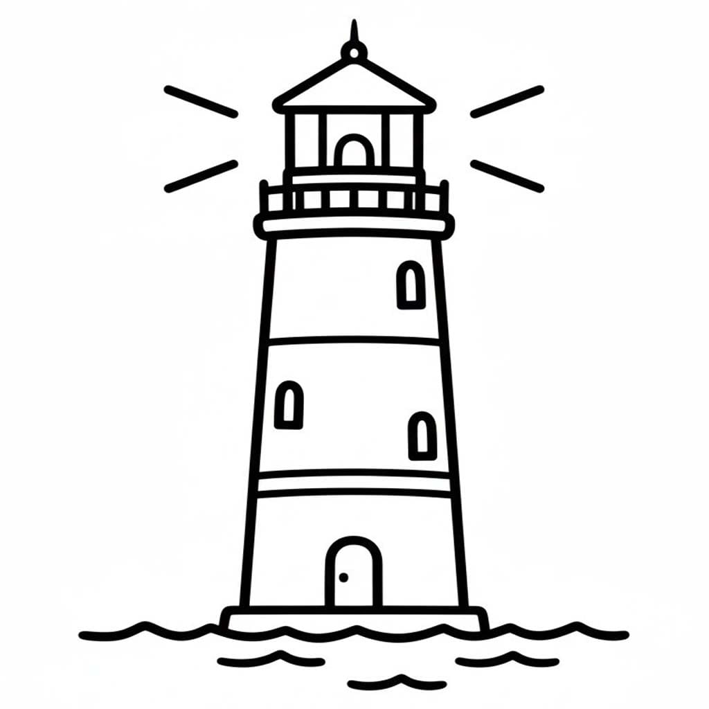 Maják zdarma tisknutelné pro děti omalovánka