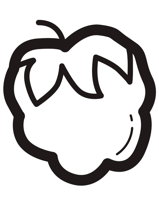 Malina zdarma základní tisknutelné omalovánka