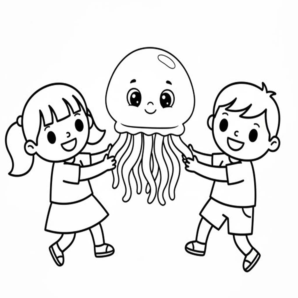 Medúza k vytisknutí omalovánka