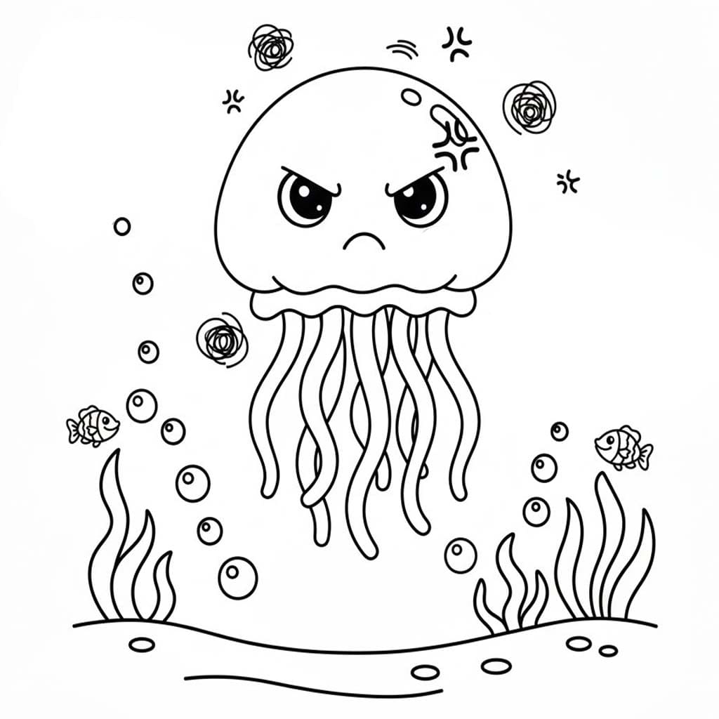 Medúza zdarma pro děti omalovánka