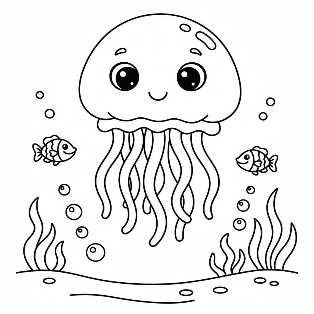 Medúza zdarma omalovánka
