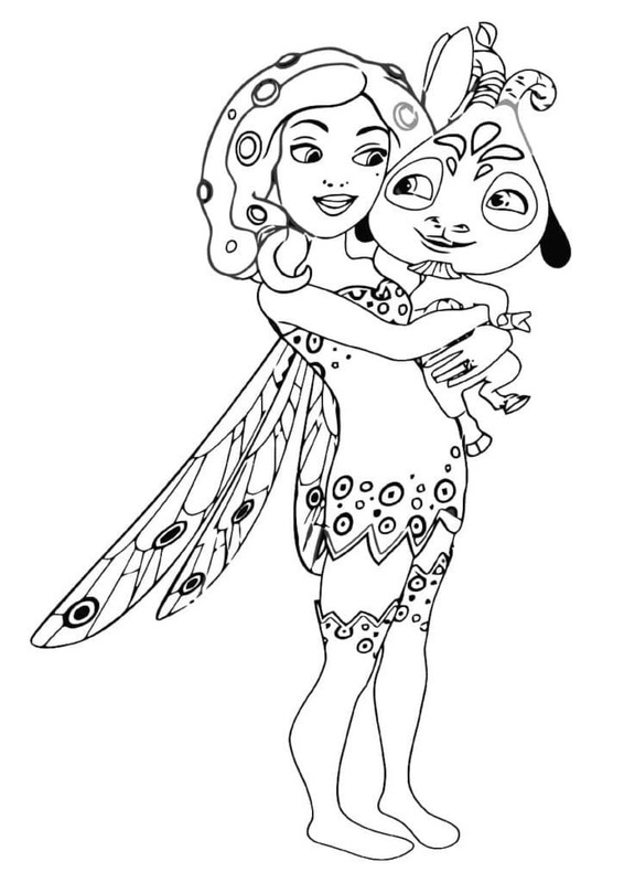 Mia a Já zdarma základní tisknutelné omalovánka