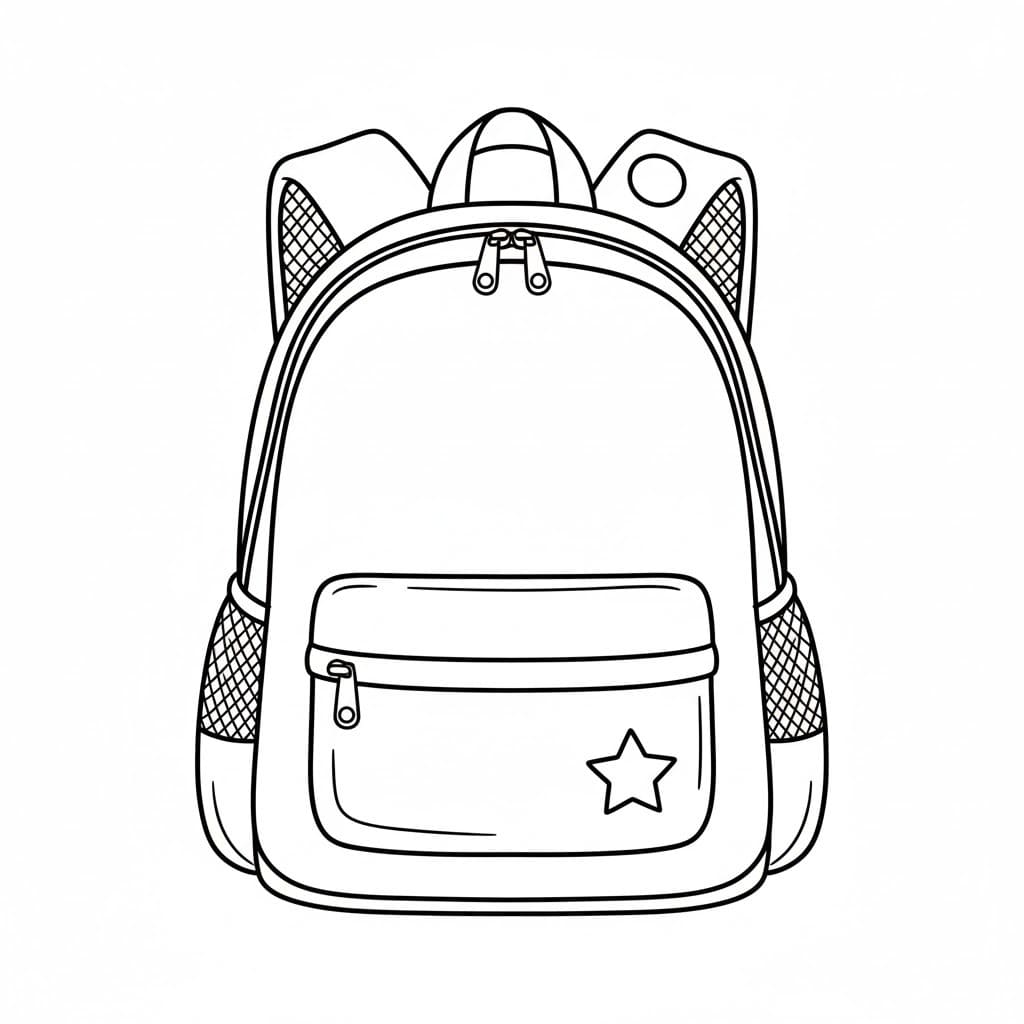 Nakreslete Batoh snadný tisknutelné omalovánka