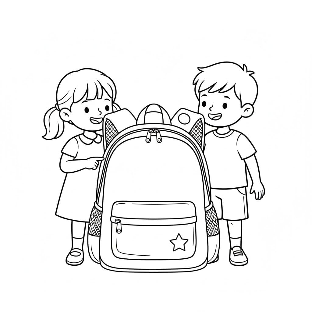 Nakreslete Batoh zdarma prostý tisknutelné omalovánka