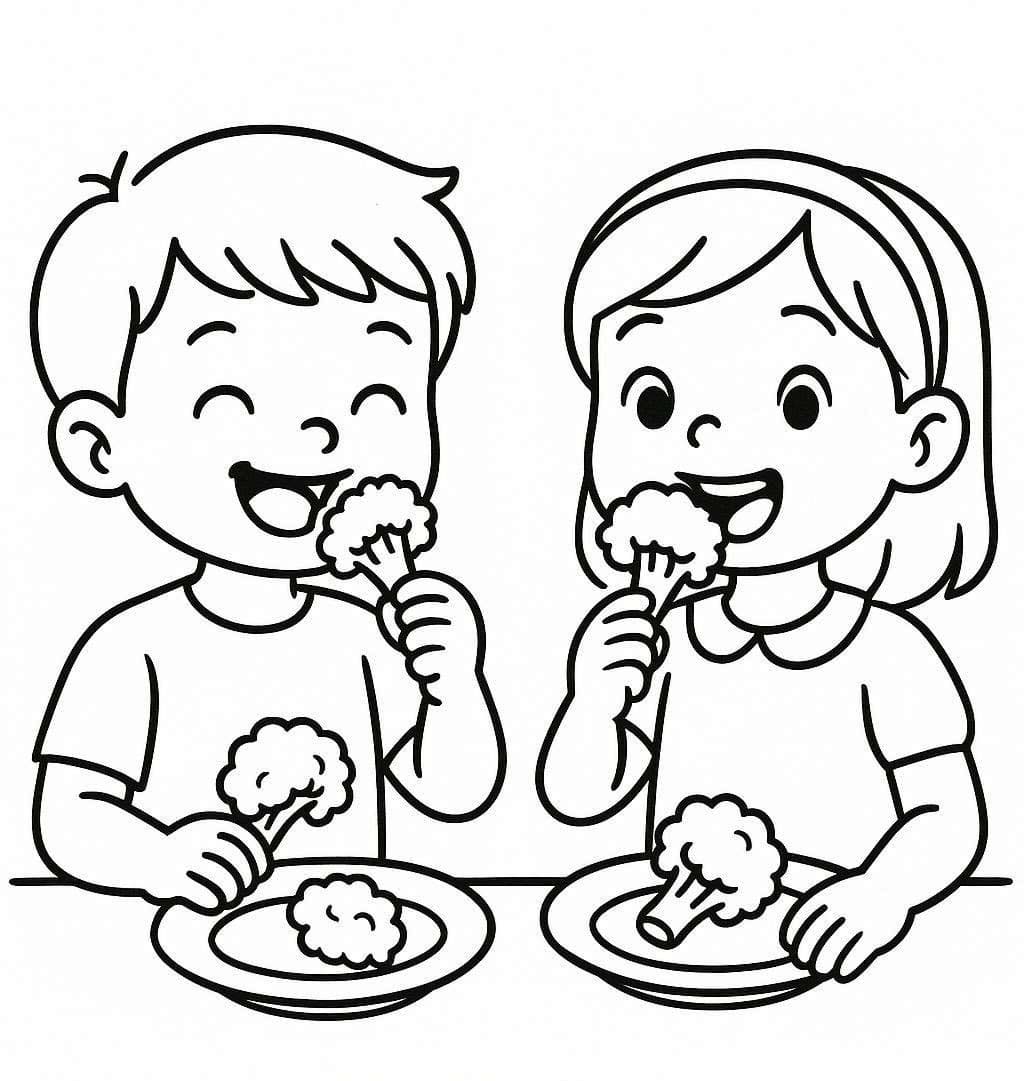 Nakreslete Brokolice základní tisknutelné omalovánka