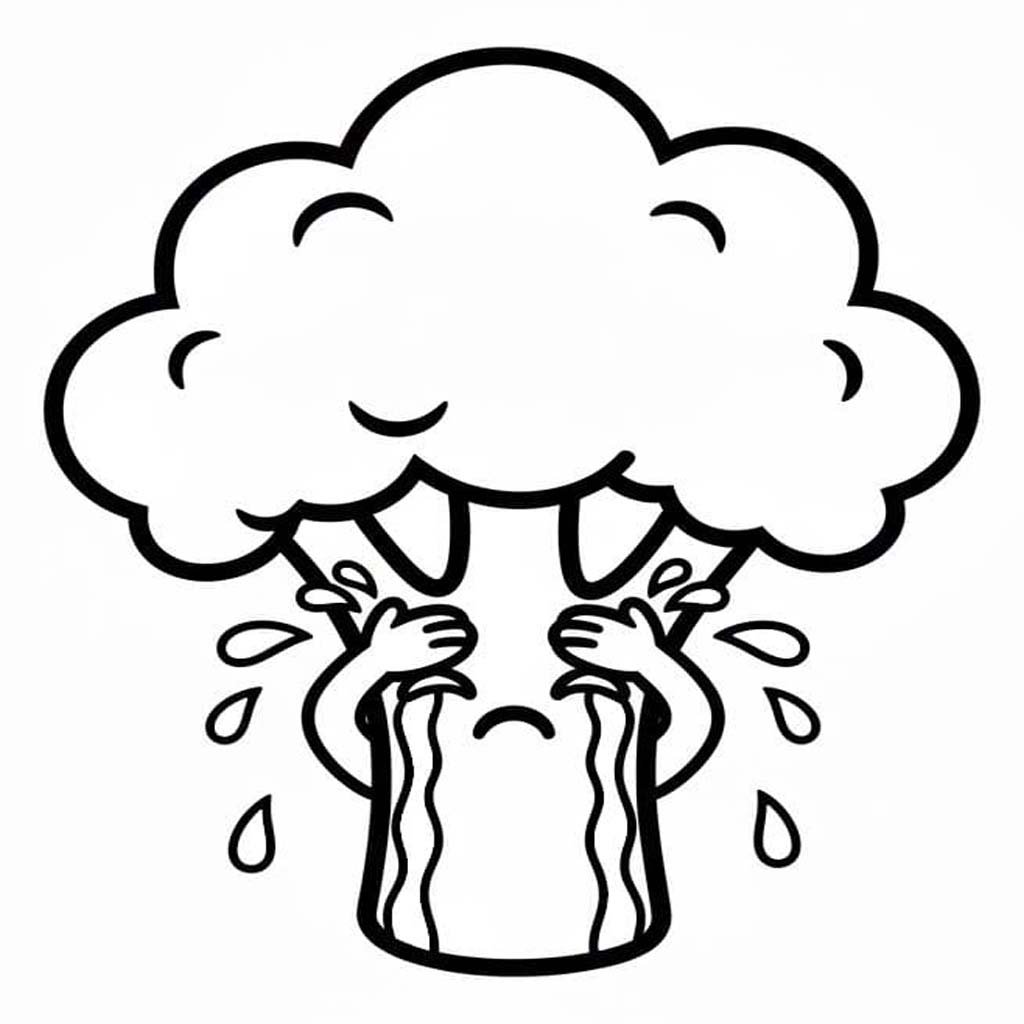 Nakreslete Brokolice zdarma prostý tisknutelné omalovánka