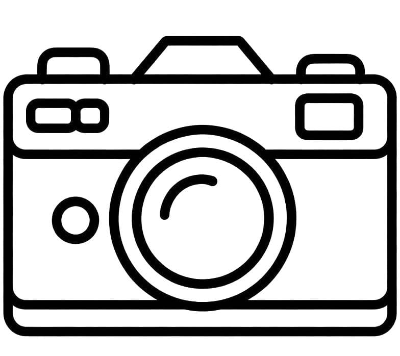 Nakreslete Fotoaparát snadný tisknutelné omalovánka