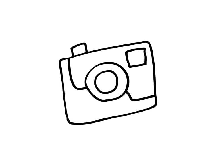 Nakreslete Fotoaparát tisknutelné omalovánka