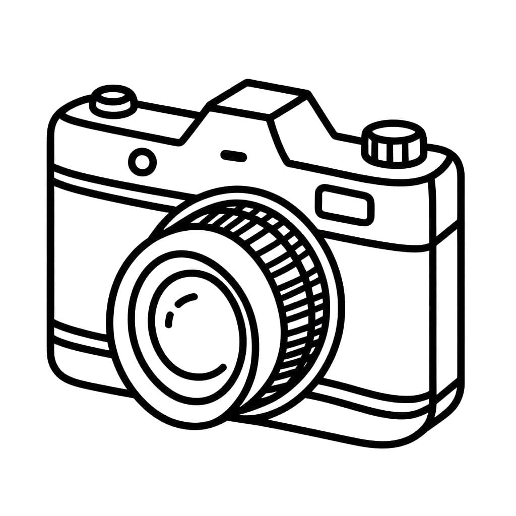 Nakreslete Fotoaparát zdarma prostý tisknutelné omalovánka