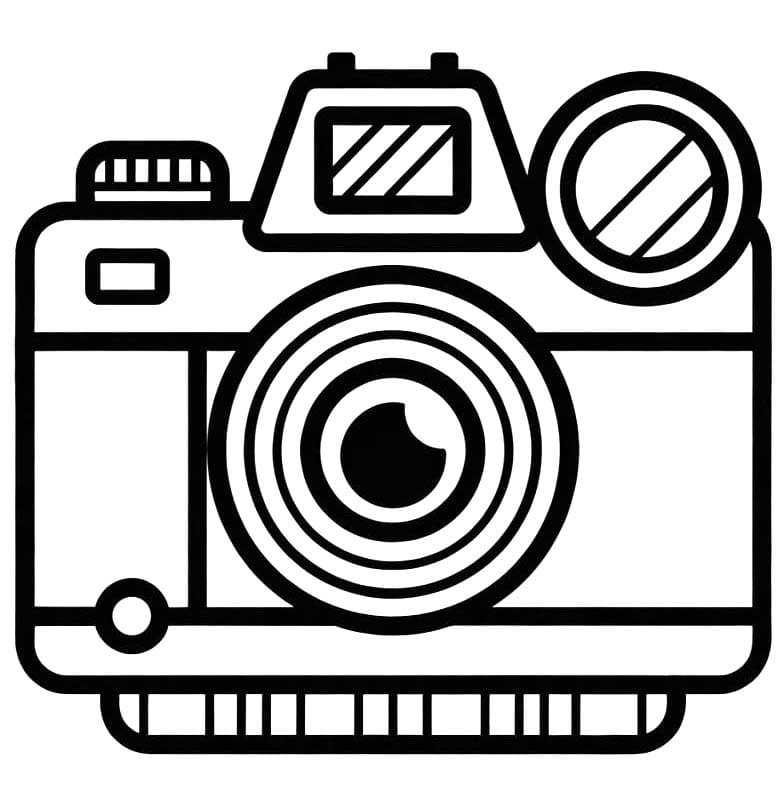 Nakreslete Fotoaparát zdarma snadný omalovánka