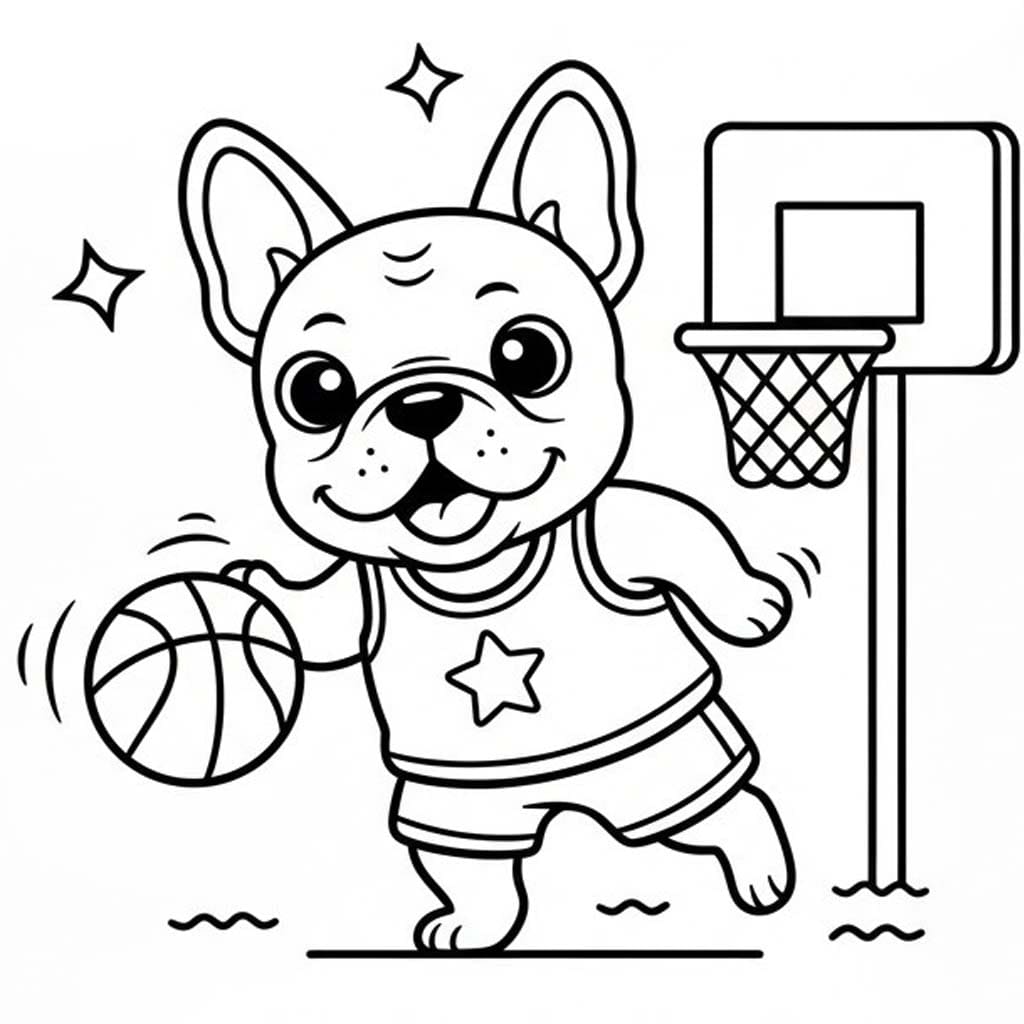 Nakreslete Francouzský Buldoček pro děti omalovánka