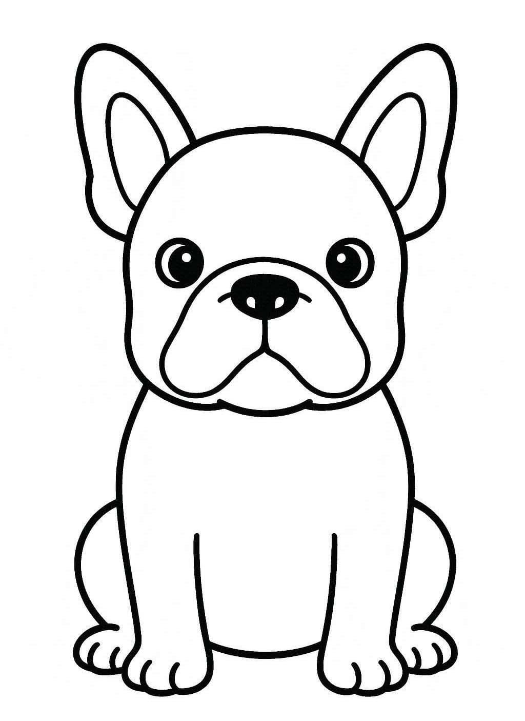 Nakreslete Francouzský Buldoček základní u dětí omalovánka