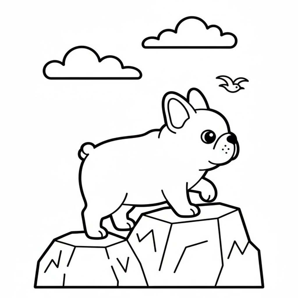 Nakreslete Francouzský Buldoček zdarma pro děti omalovánka