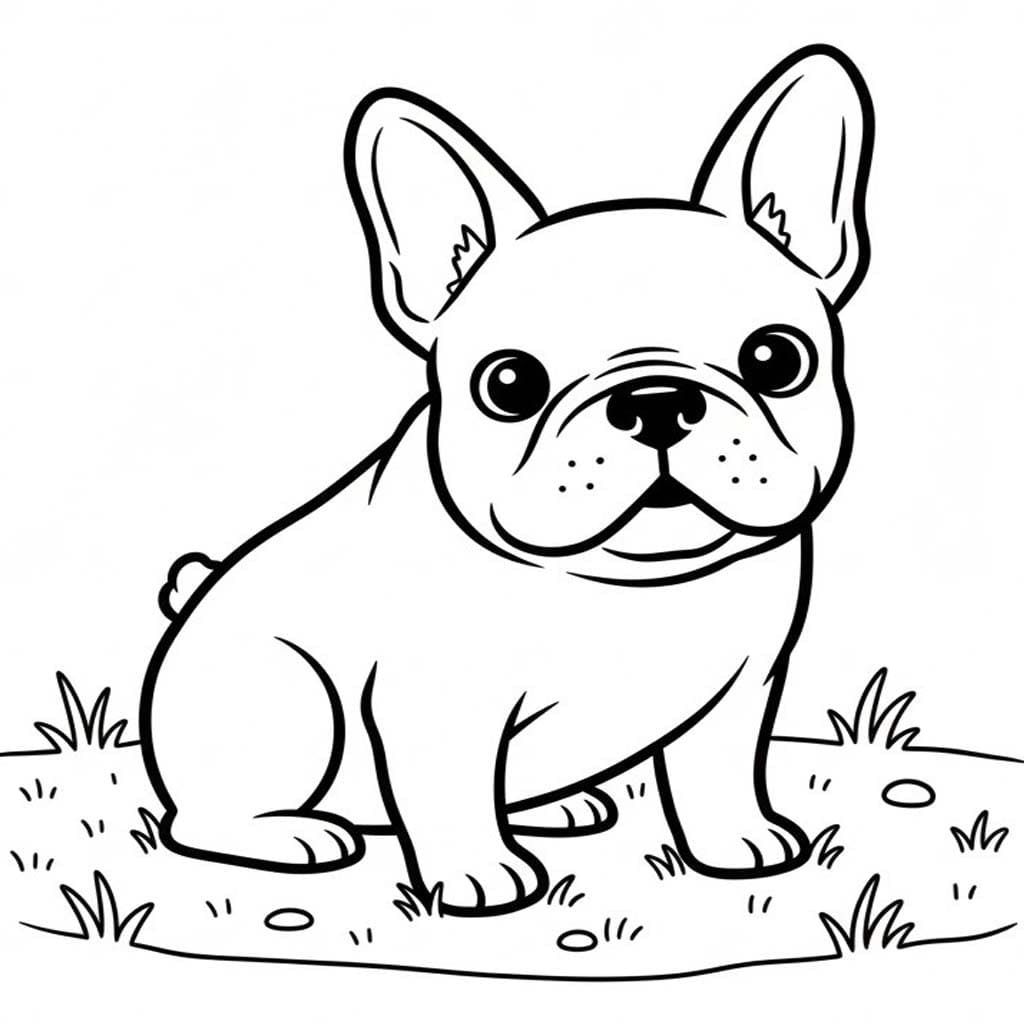 Nakreslete Francouzský Buldoček zdarma omalovánka