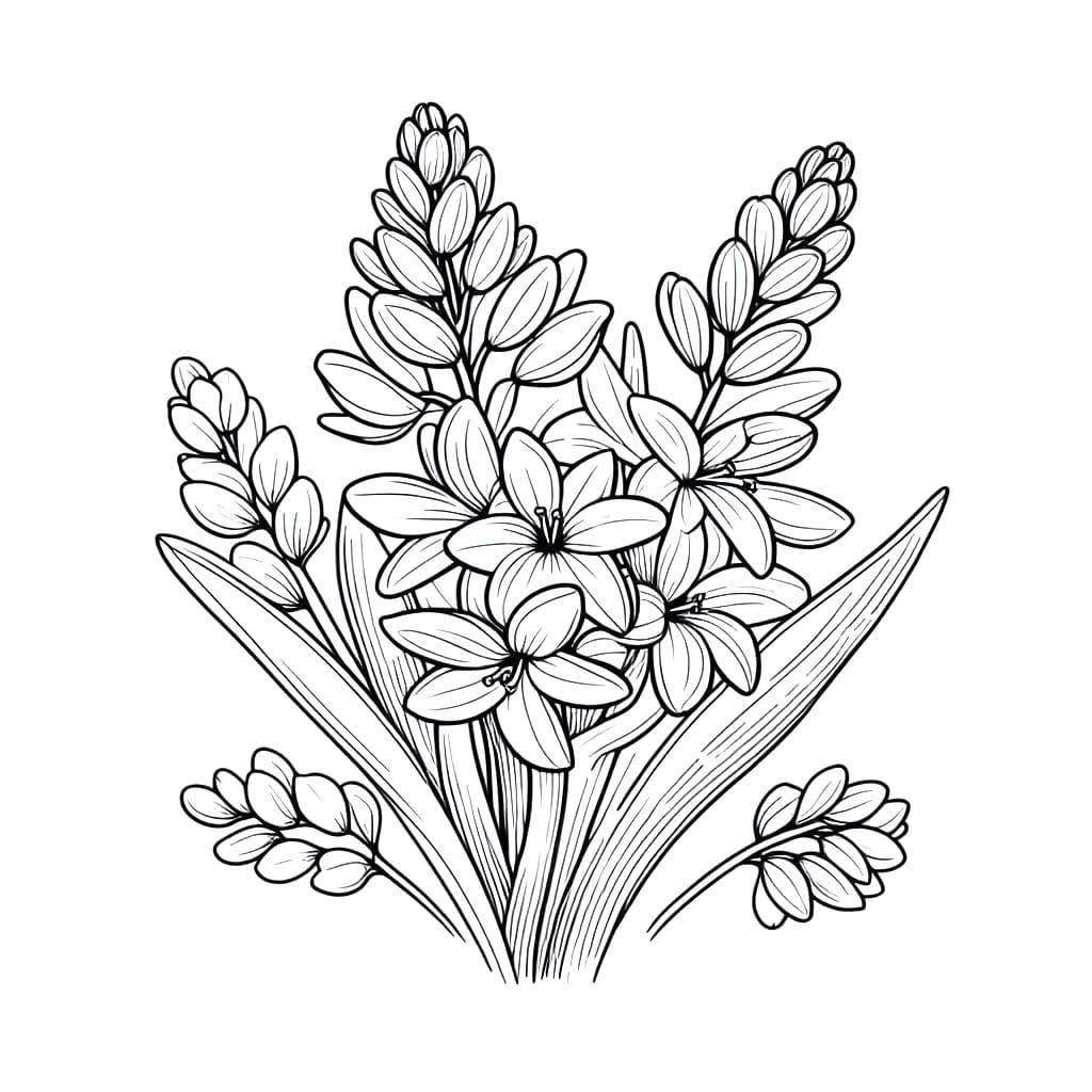 Nakreslete Hyacint zdarma prostý omalovánka