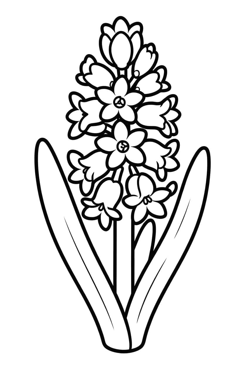 Nakreslete Hyacint zdarma základní omalovánka