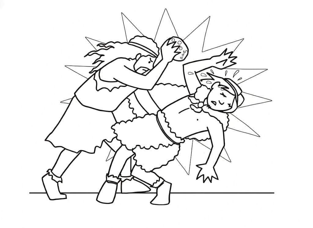 Nakreslete Kain a Ábel k vytisknutí omalovánka