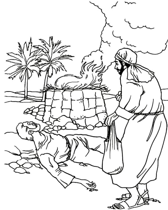 Nakreslete Kain a Ábel prostý tisknutelné omalovánka