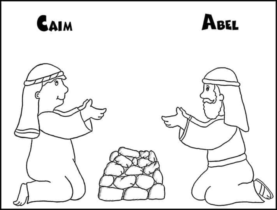 Nakreslete Kain a Ábel tisknutelné omalovánka
